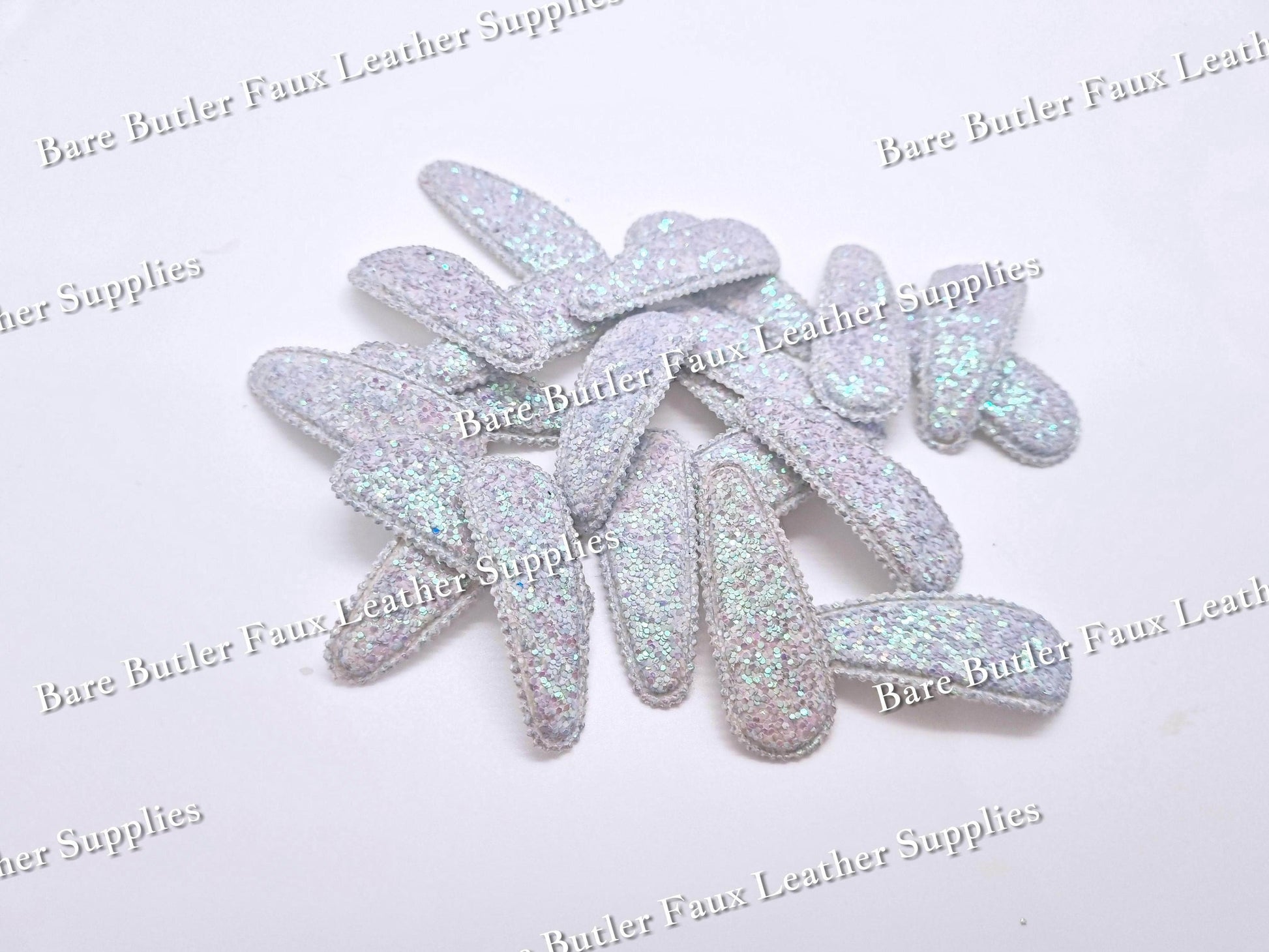 Glitter Snap Clip Covers - accessories, clips, cover, Embelishment, Glitter, Snap, snap clip - Bare Butler Faux Leather Supplies 
