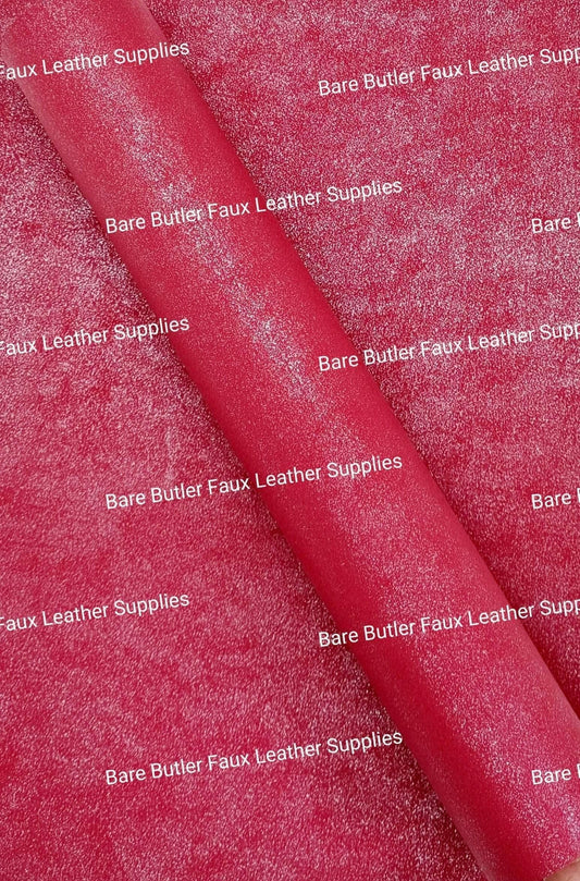 Glitter Suede - Red - Faux, Faux Leather, Glitter, Red, Suede - Bare Butler Faux Leather Supplies 