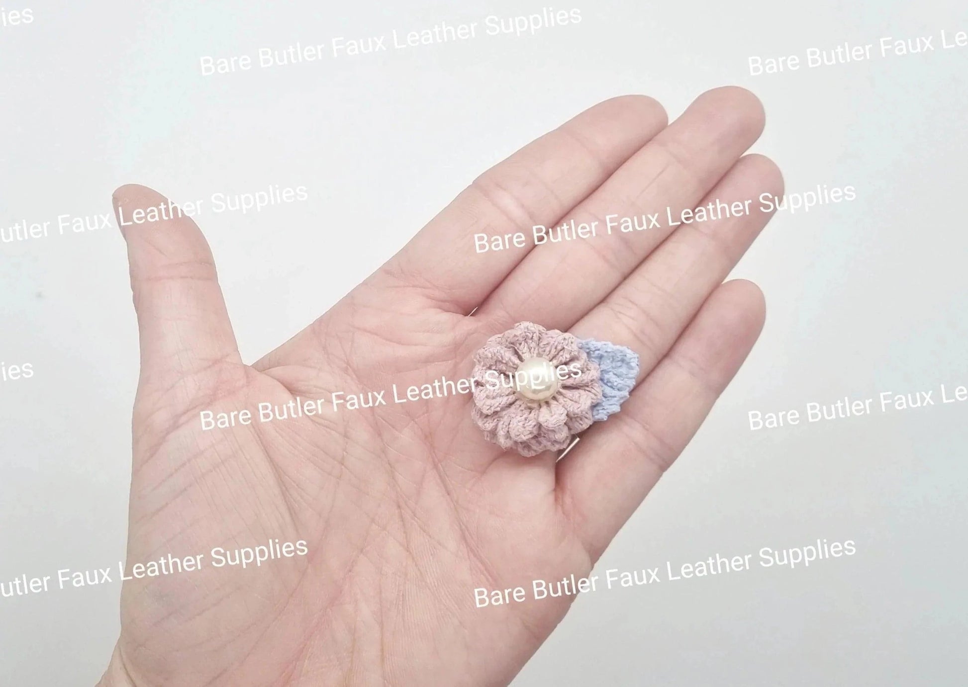 Mini Crochet Flowers Mauve -  - Bare Butler Faux Leather Supplies 