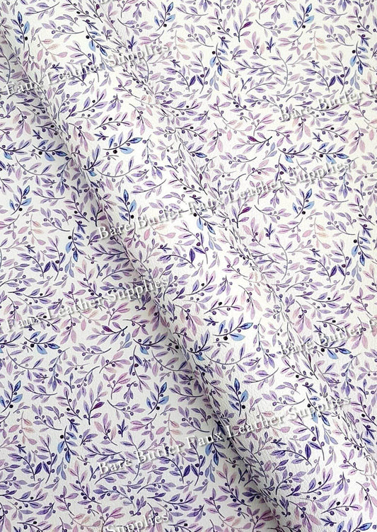Morning Glory Litchi - Faux, Faux Leather, floral, flowers, Leather, leatherette, Morning Glory. - Bare Butler Faux Leather Supplies 