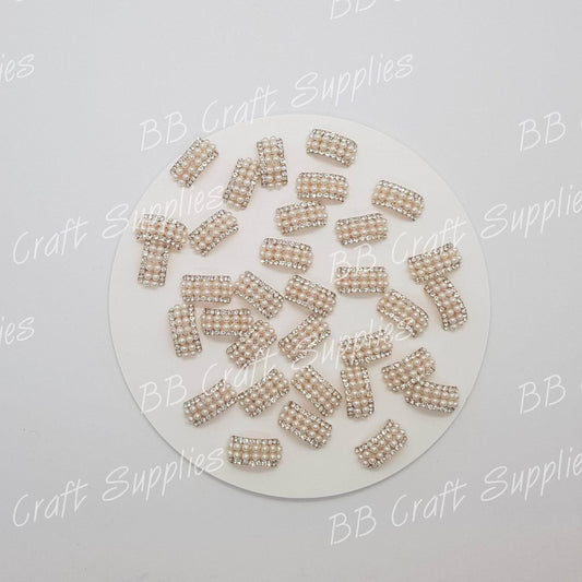 Pearl bow center embellishments - Bling, Bow, Centre, Embelishment, Pearl - Bare Butler Faux Leather Supplies 