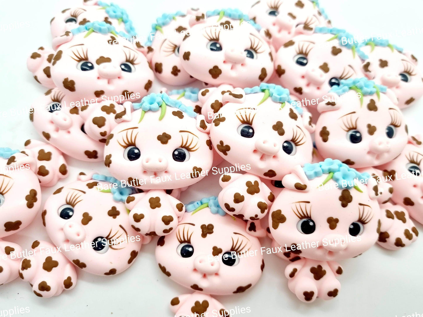 Piggy - Clay, Clays, pig, pigglet - Bare Butler Faux Leather Supplies 