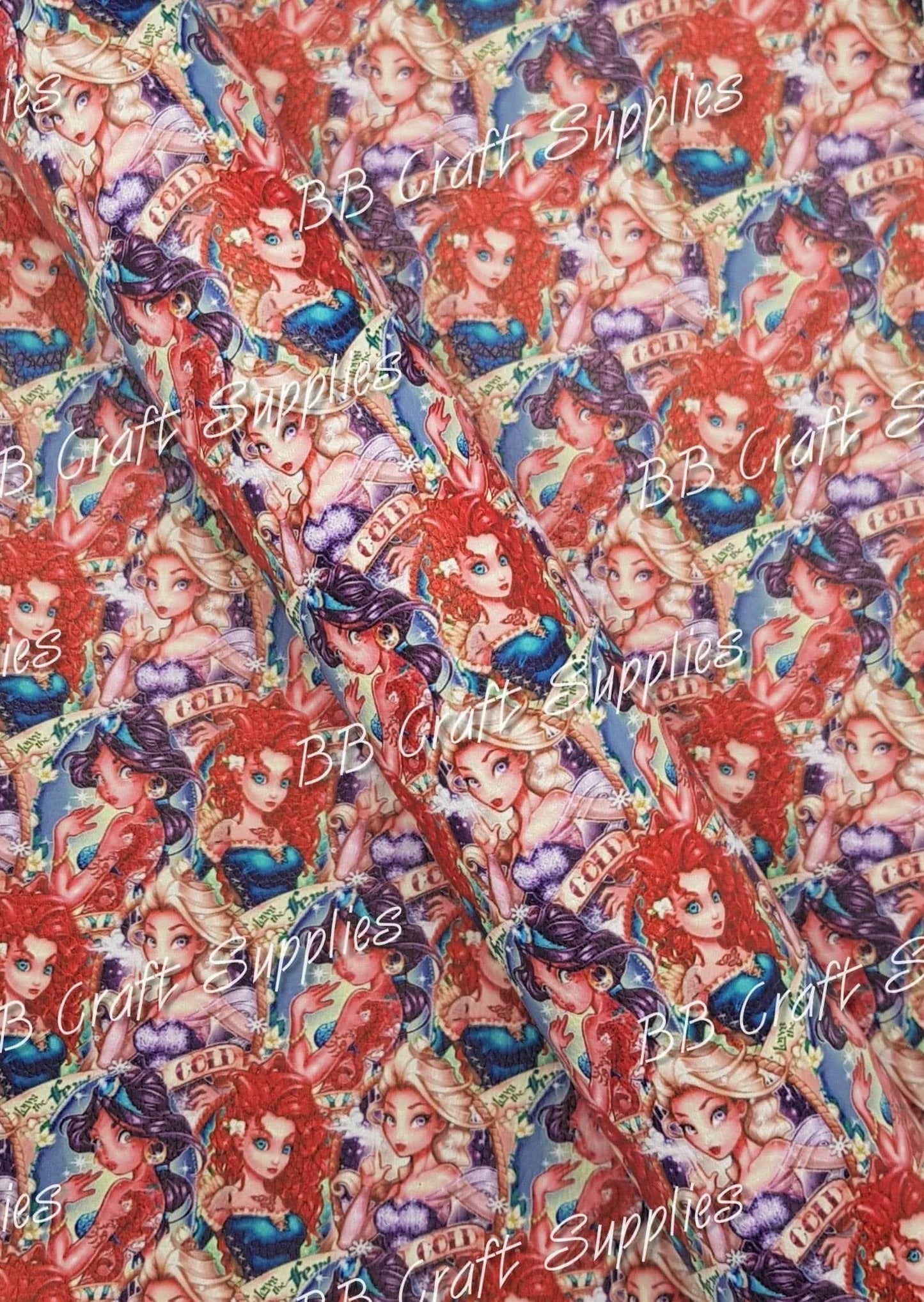 Pretty Girls Rock Litchi - beast, Beauty, Character, enchanted, Faux, Faux Leather, Leather, leatherette, movie, princess, rose - Bare Butler Faux Leather Supplies 