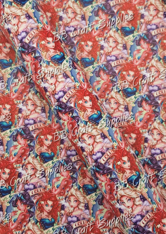 Pretty Girls Rock Litchi - beast, Beauty, Character, enchanted, Faux, Faux Leather, Leather, leatherette, movie, princess, rose - Bare Butler Faux Leather Supplies 