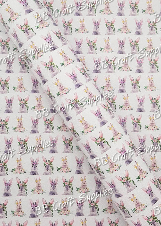 Rabbit Litchi - Animals, Bunny, Easter, Faux, Faux Leather, Leather, leatherette, Rabbit - Bare Butler Faux Leather Supplies 