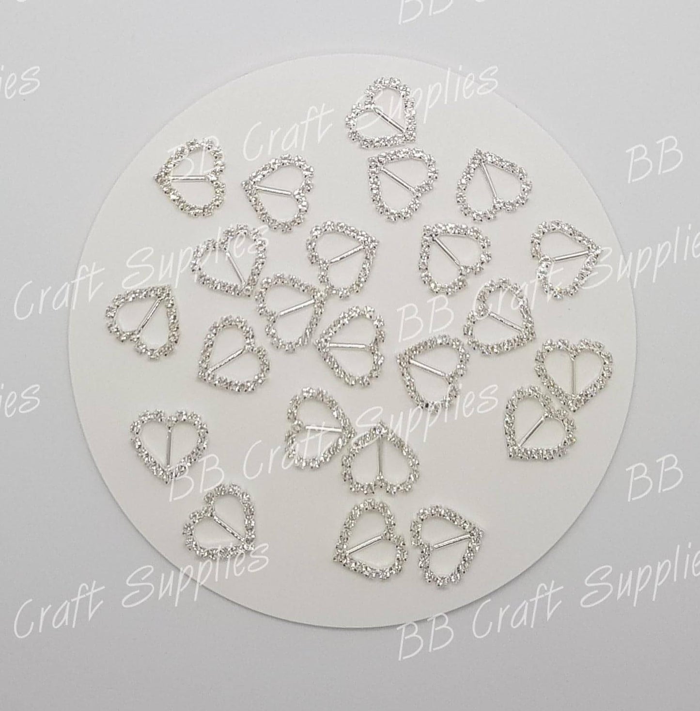 Rhinestone Heart Embellishments - Embelishment, Rhinestone - Bare Butler Faux Leather Supplies 