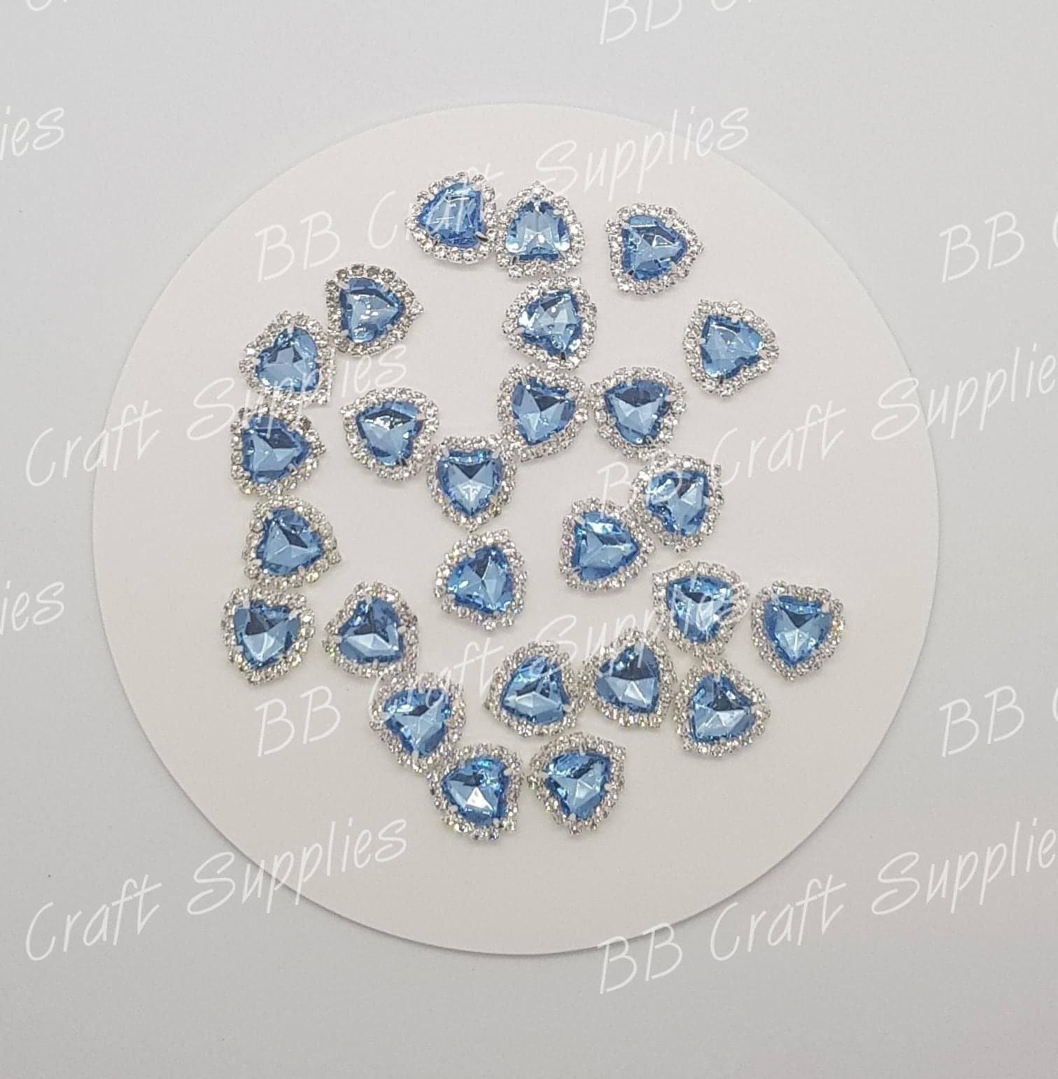 Rhinestone Hearts-  Embellishment's - Embelishment, Rhinestone - Bare Butler Faux Leather Supplies 