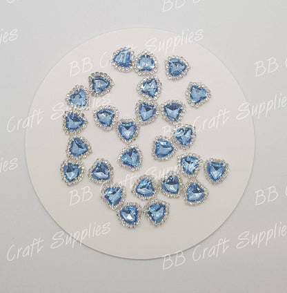 Rhinestone Hearts-  Embellishment's - Embelishment, Rhinestone - Bare Butler Faux Leather Supplies 