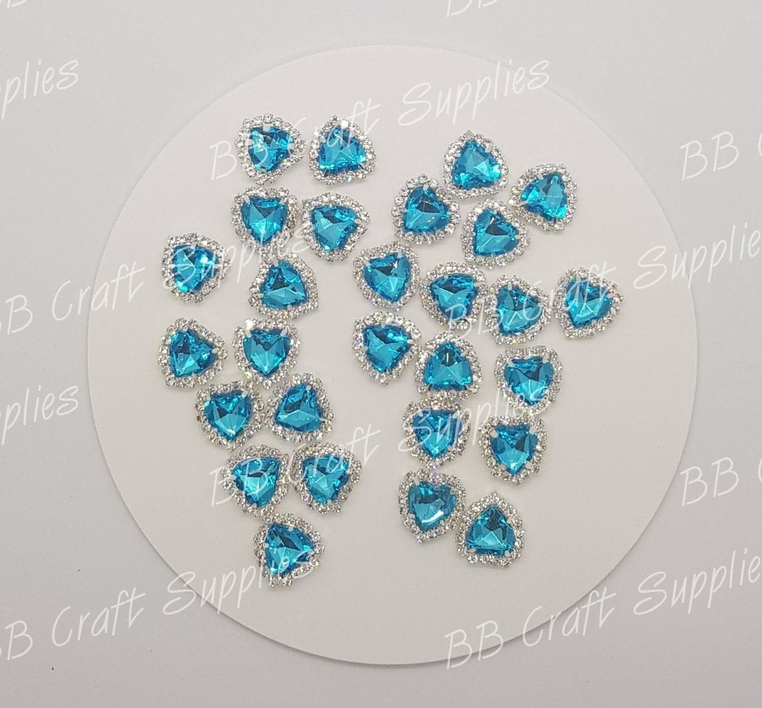 Rhinestone Hearts-  Embellishment's - Embelishment, Rhinestone - Bare Butler Faux Leather Supplies 