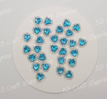 Rhinestone Hearts-  Embellishment's - Embelishment, Rhinestone - Bare Butler Faux Leather Supplies 