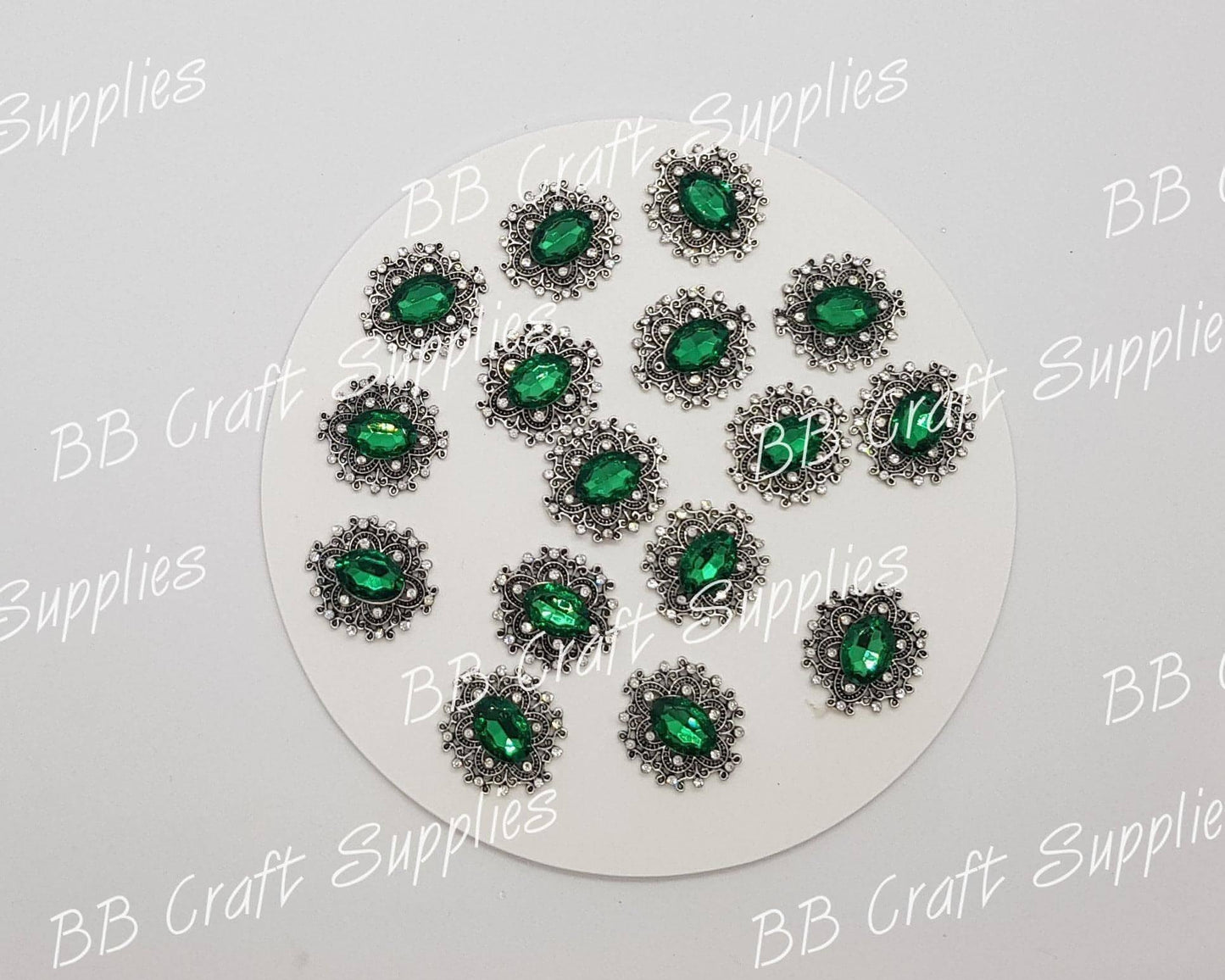 Rhinestone Oval Embellishment's - Embelishment, Rhinestone - Bare Butler Faux Leather Supplies 