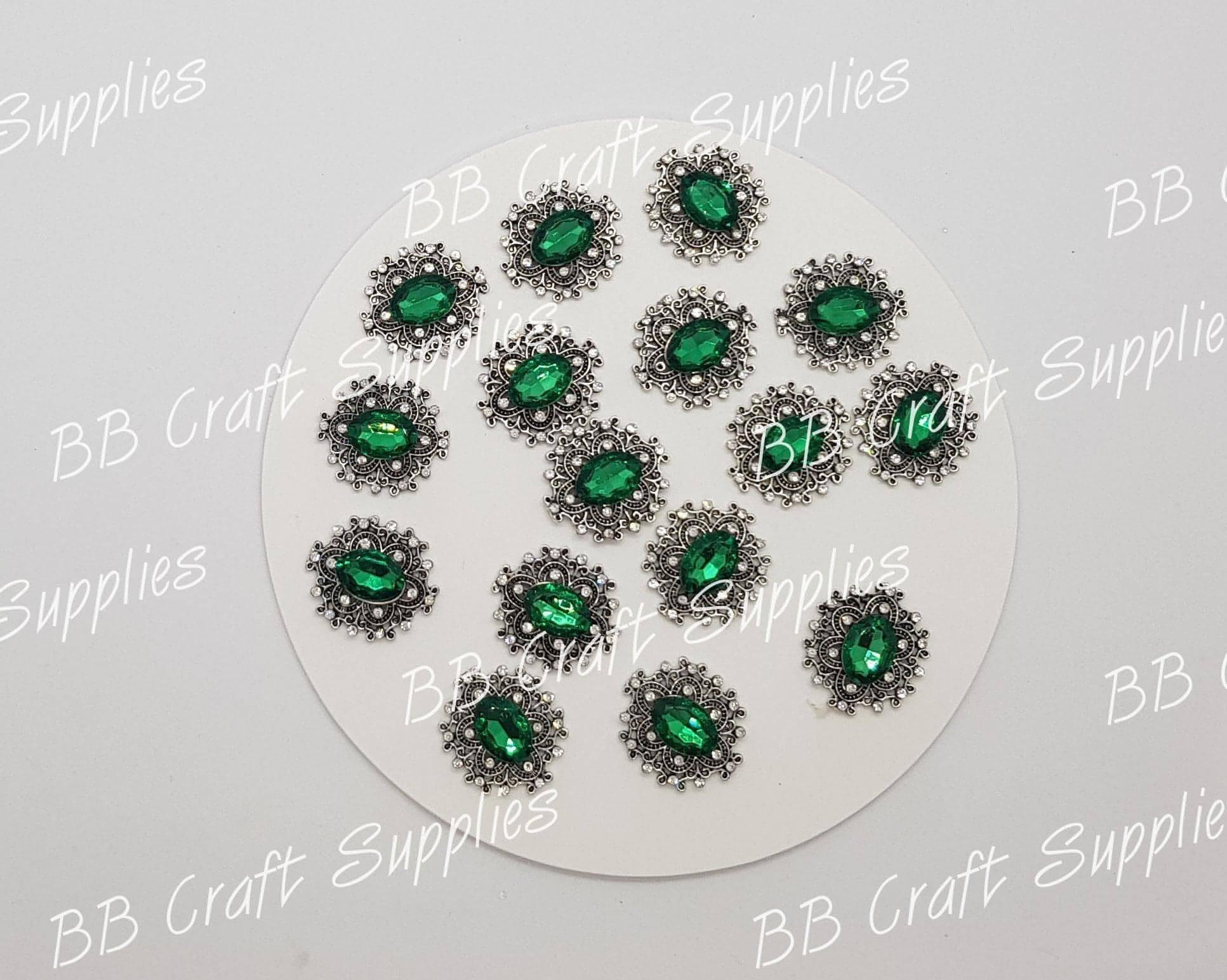 Rhinestone Oval Embellishment's - Embelishment, Rhinestone - Bare Butler Faux Leather Supplies 