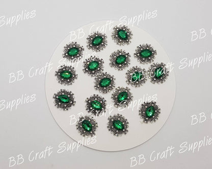 Rhinestone Oval Embellishment's - Embelishment, Rhinestone - Bare Butler Faux Leather Supplies 