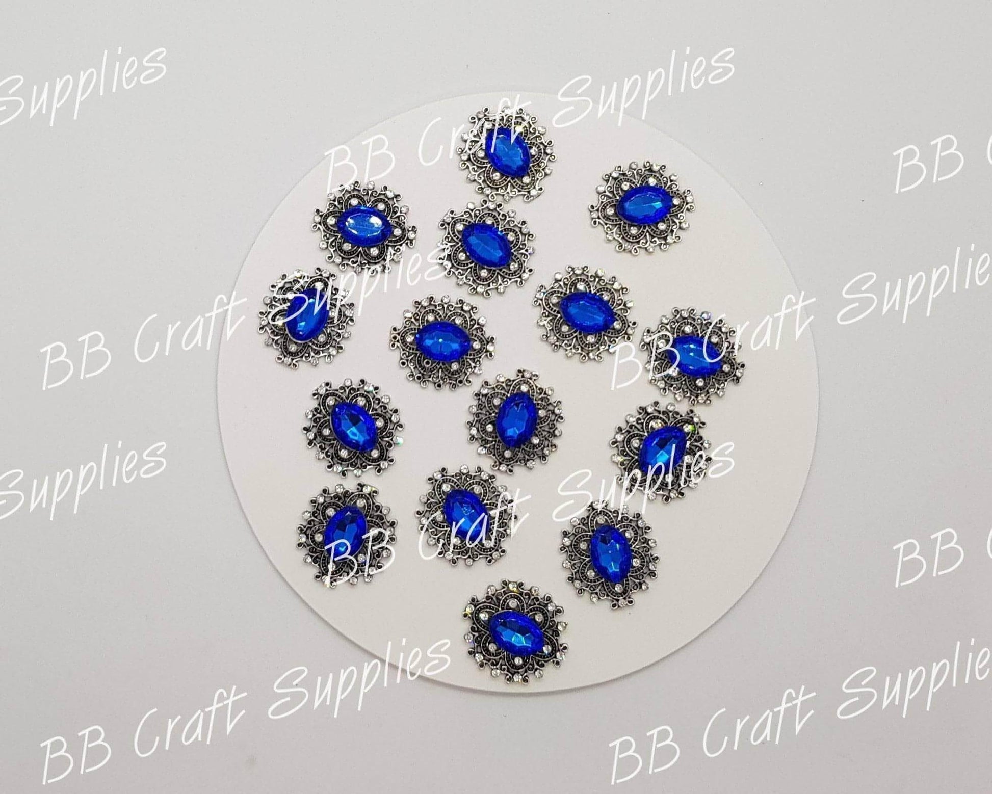 Rhinestone Oval Embellishment's - Embelishment, Rhinestone - Bare Butler Faux Leather Supplies 