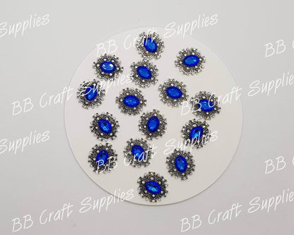 Rhinestone Oval Embellishment's - Embelishment, Rhinestone - Bare Butler Faux Leather Supplies 