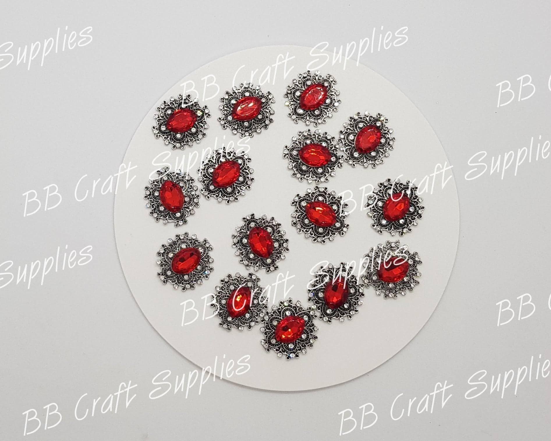 Rhinestone Oval Embellishment's - Embelishment, Rhinestone - Bare Butler Faux Leather Supplies 