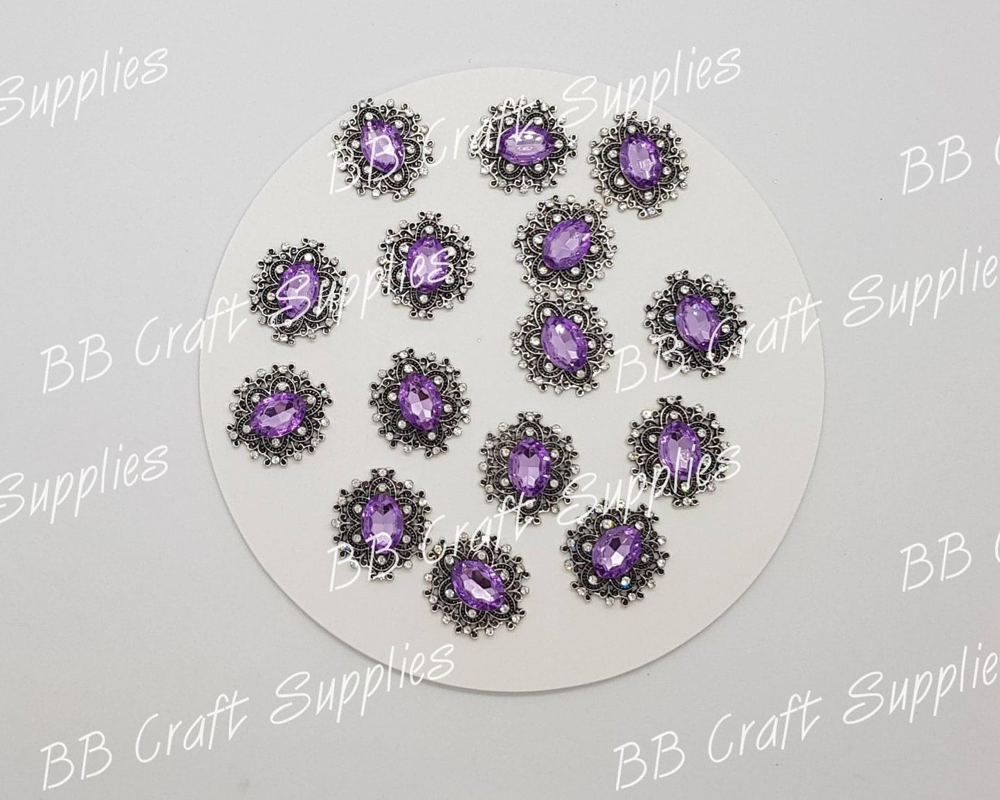 Rhinestone Oval Embellishment's - Embelishment, Rhinestone - Bare Butler Faux Leather Supplies 