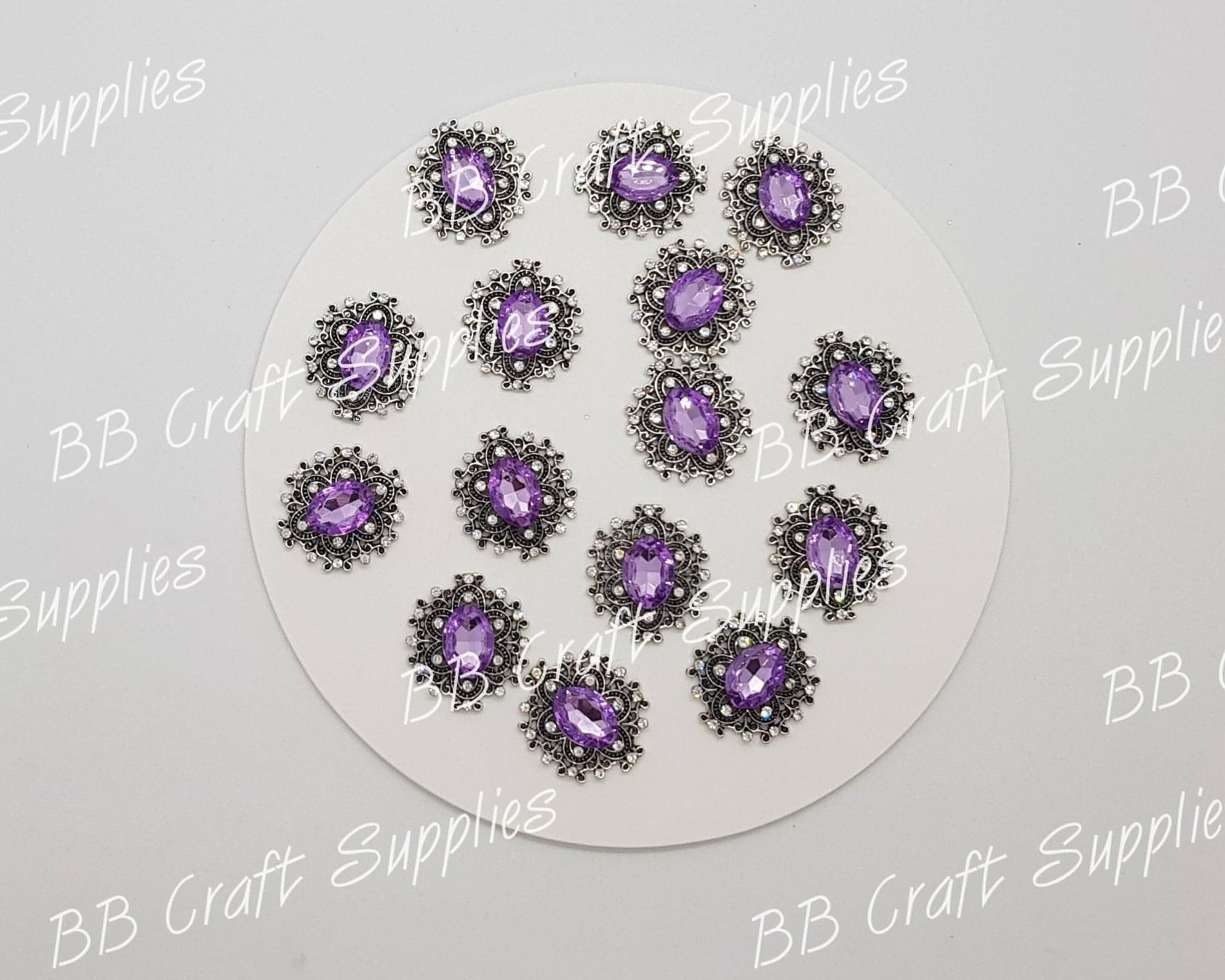 Rhinestone Oval Embellishment's - Embelishment, Rhinestone - Bare Butler Faux Leather Supplies 