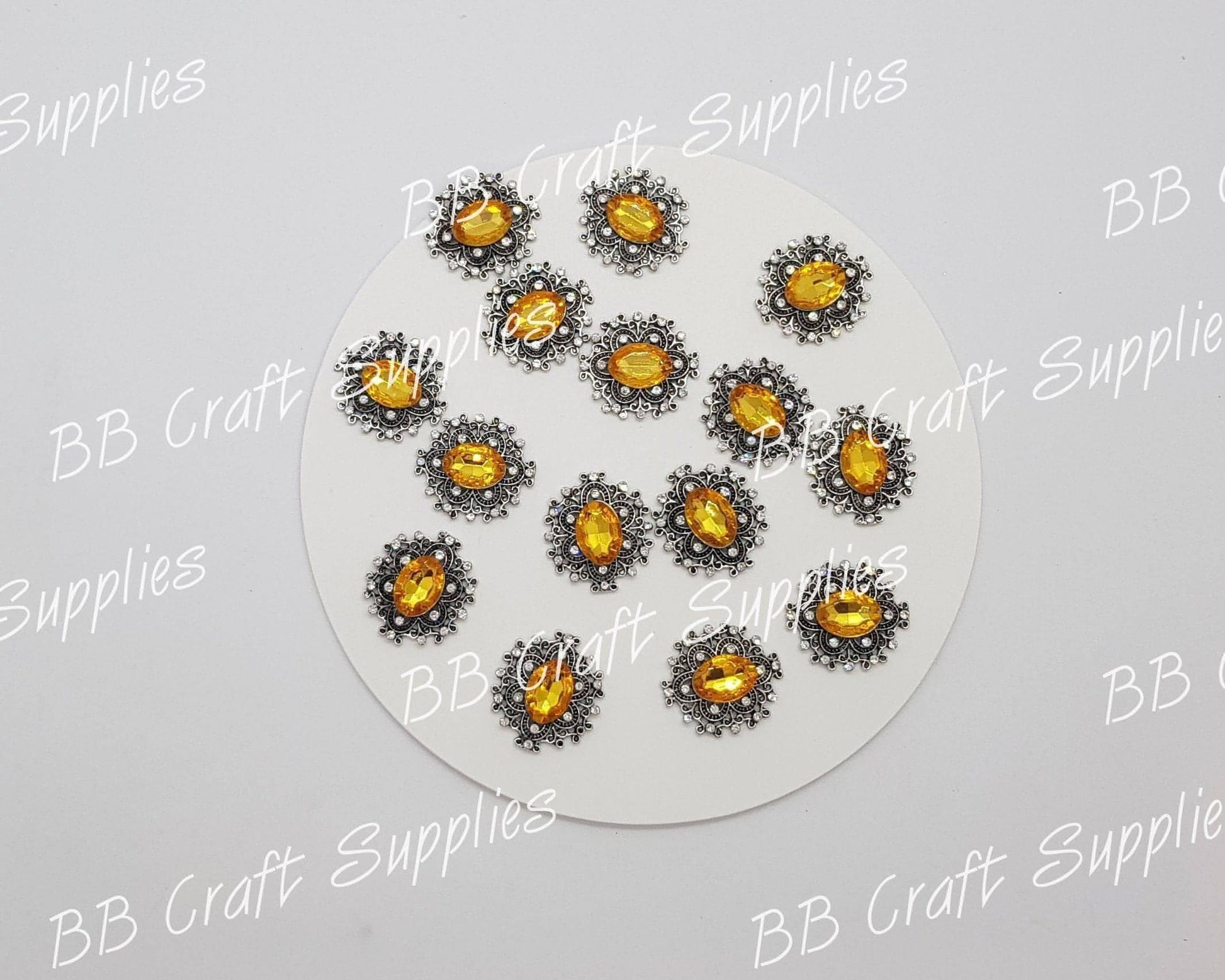 Rhinestone Oval Embellishment's - Embelishment, Rhinestone - Bare Butler Faux Leather Supplies 