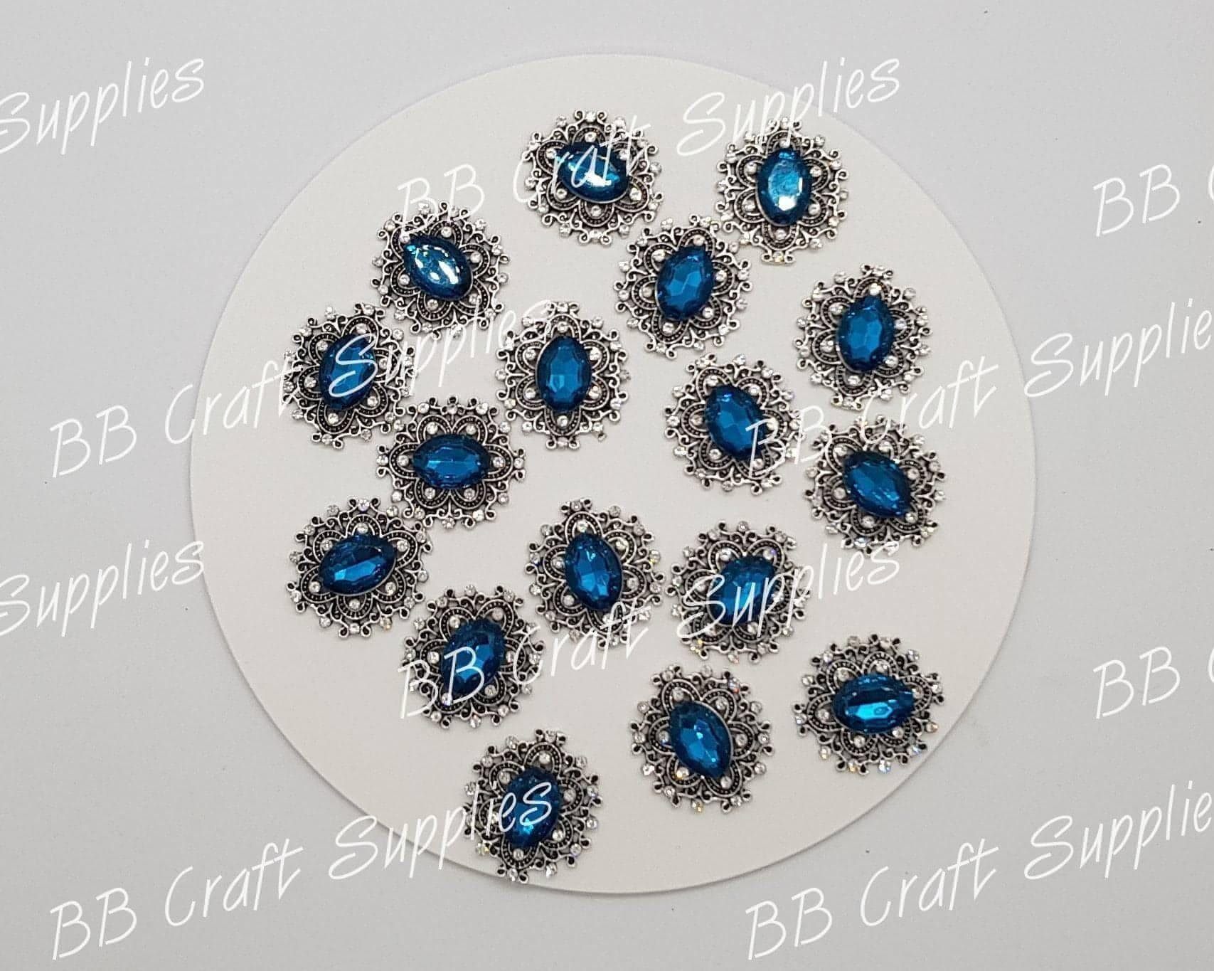 Rhinestone Oval Embellishment's - Embelishment, Rhinestone - Bare Butler Faux Leather Supplies 