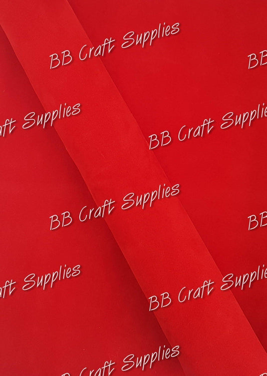 Roll - Suede Red - Faux, Faux Leather, Red, Roll, Suede - Bare Butler Faux Leather Supplies 