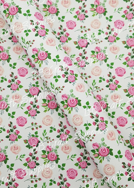 Roll - White Rose - Faux, Faux Leather, Roll - Bare Butler Faux Leather Supplies 