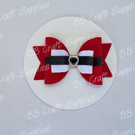 Santa Bow Die Large - Clay, Clays, Cutting, Die, dies, template - Bare Butler Faux Leather Supplies 