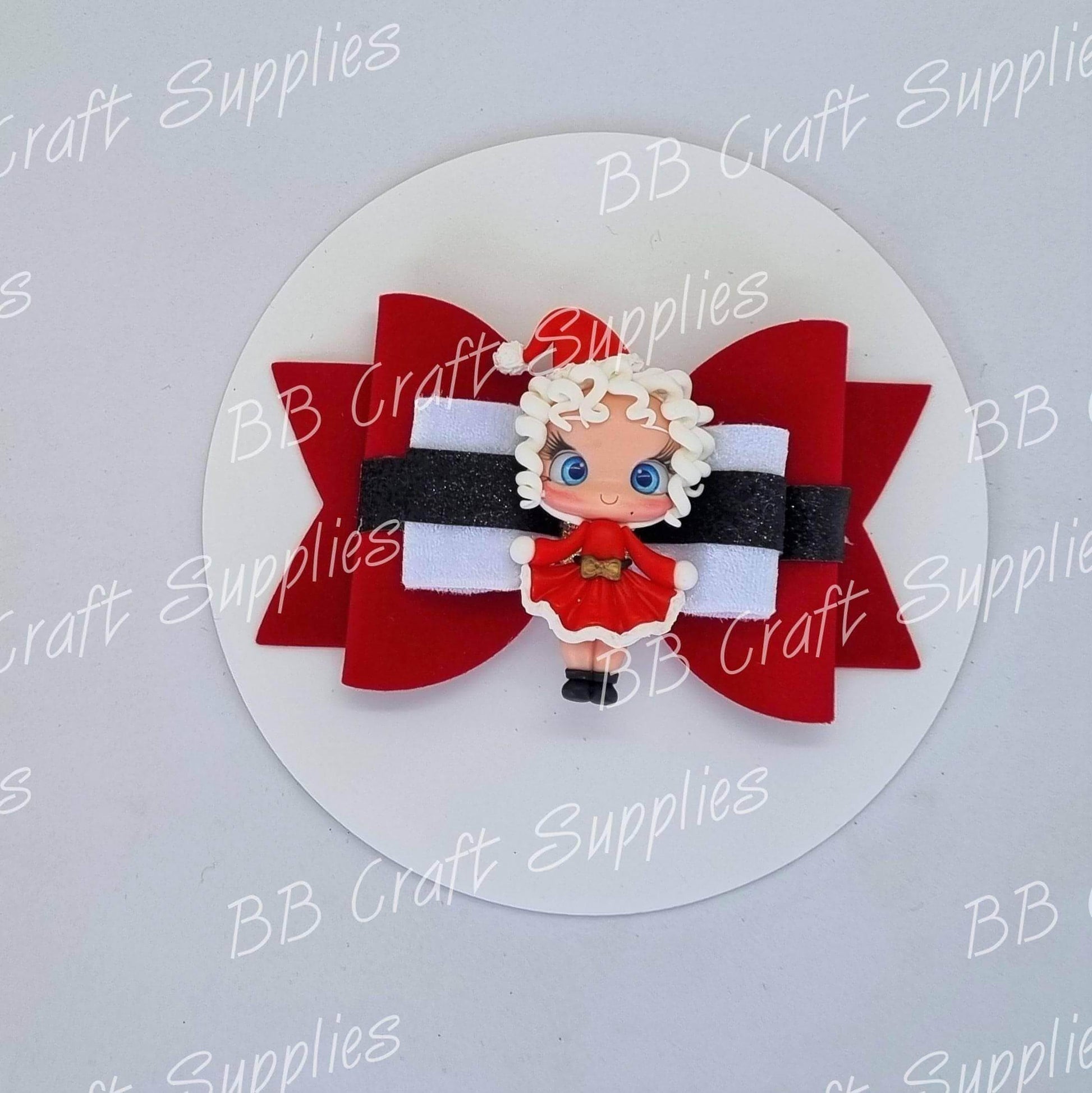 Santa Bow Die Large - Clay, Clays, Cutting, Die, dies, template - Bare Butler Faux Leather Supplies 