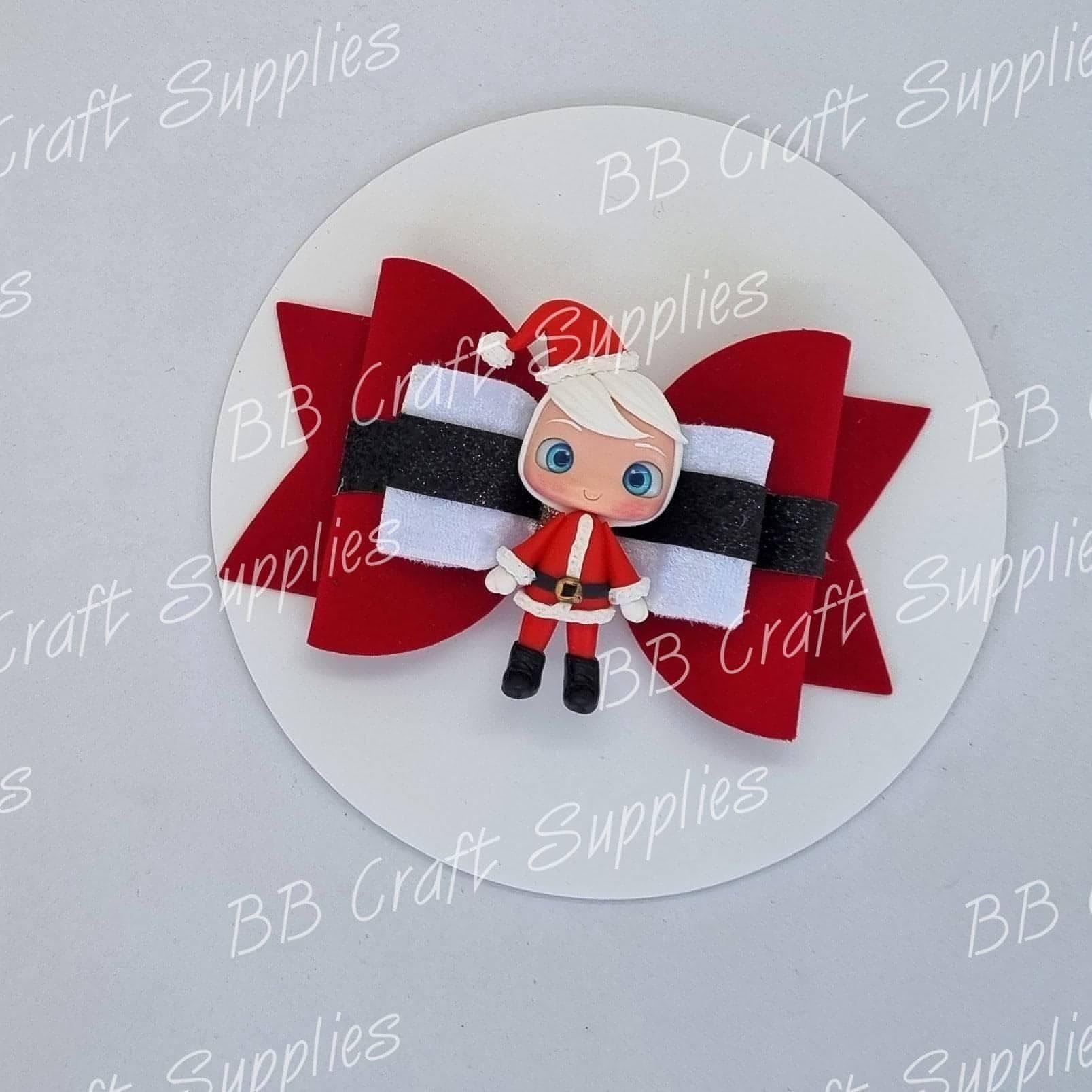Santa Bow Die Large - Clay, Clays, Cutting, Die, dies, template - Bare Butler Faux Leather Supplies 