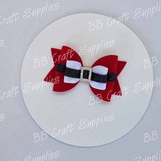 Santa Bow Die Small - christmas, Clay, Clays, Cutting, Die, dies, santa, template - Bare Butler Faux Leather Supplies 