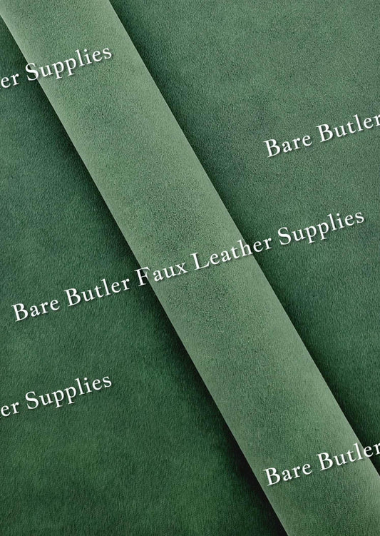 Suede - Green - Faux, Faux Leather, Suede - Bare Butler Faux Leather Supplies 