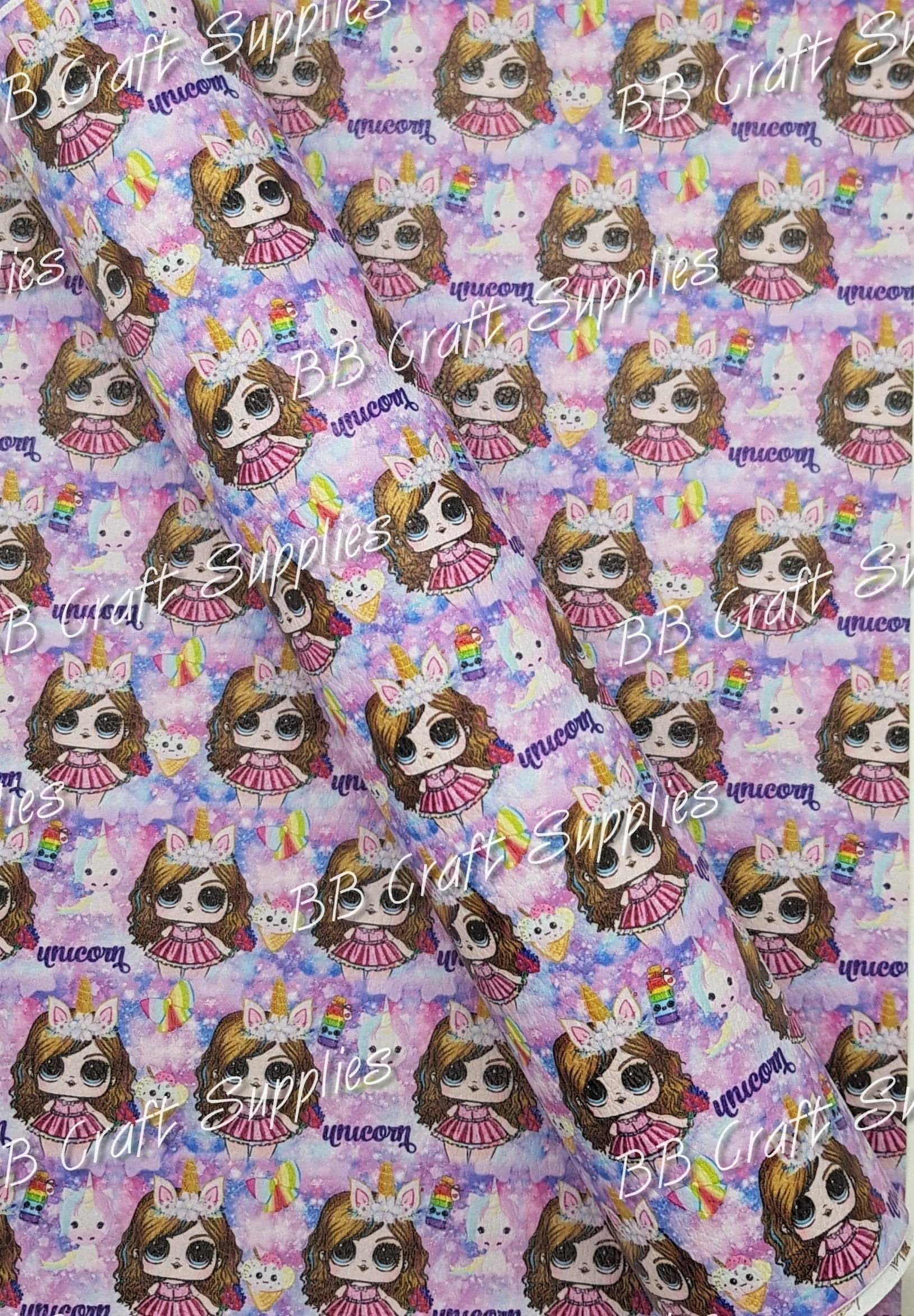 Unicorn Girl Litchi - Faux, Faux Leather, Leather, leatherette, LOL, Party, Unicorn - Bare Butler Faux Leather Supplies 