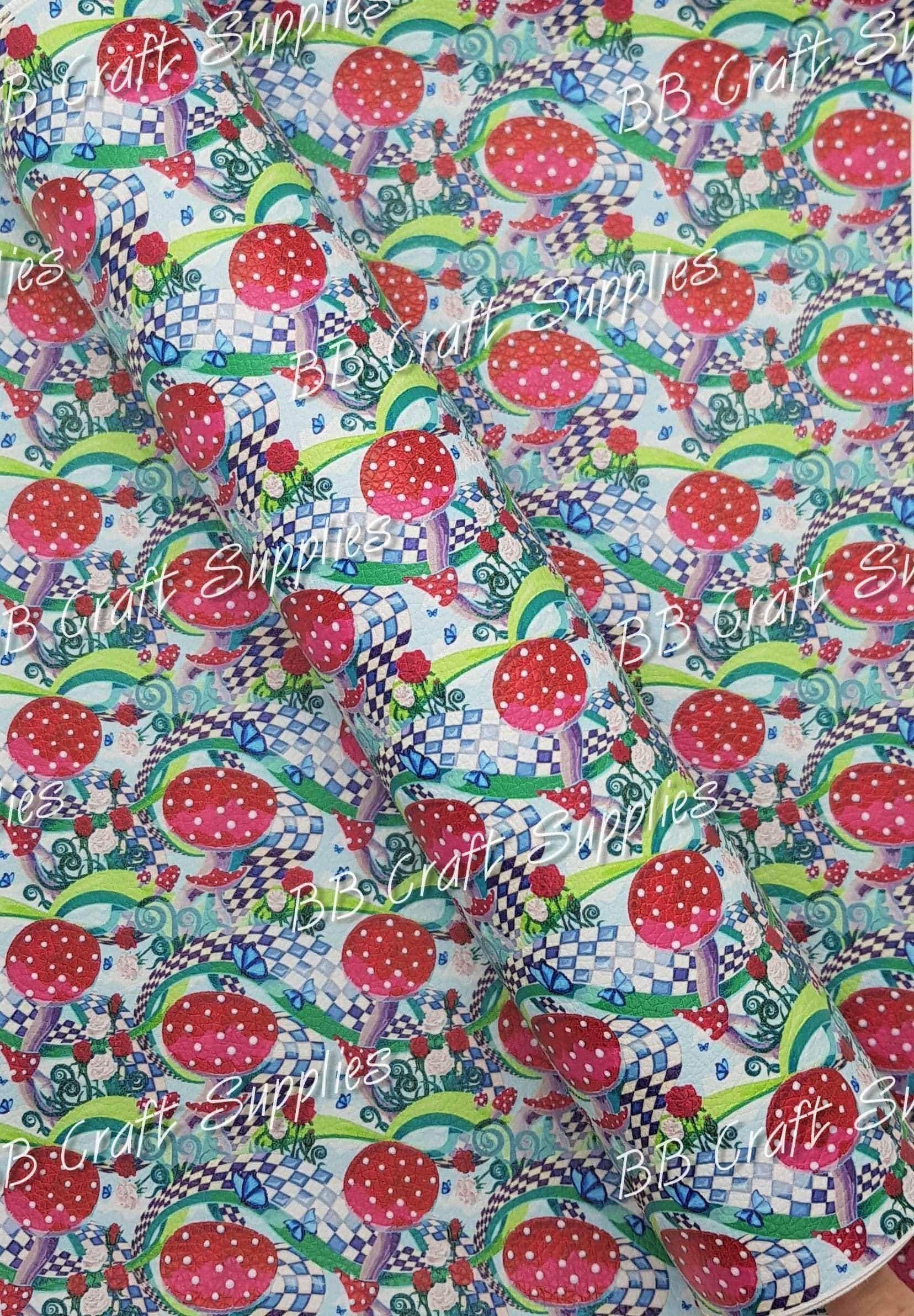 Wonderlands Maze Litchi - Alice, Alice in wonderland, Faux, Faux Leather, Leather, leatherette - Bare Butler Faux Leather Supplies 